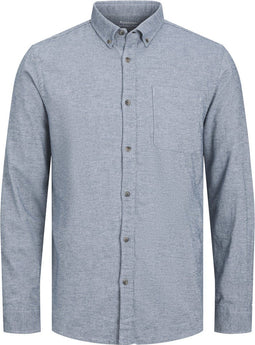 JACK&JONES JJECLASSIC MELANGE SHIRT LS SN - Heren Overhemd - Slim fit - Maat XL