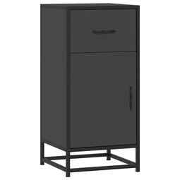 vidaXL - Dressoir - 35,5x35x76 - cm - bewerkt - hout - en - metaal - zwart