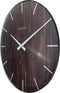 NeXtime - Stille Wandklok - 35cm - Bol Glas- Bruin - 'Edge Wood Dome'