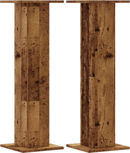 vidaXL - Plantenstandaards - 2 - st - 30x30x95 - cm - bewerkt - hout - oud - houtkleurig