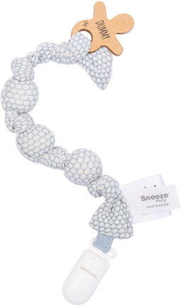 Snoozebaby Speenkoord - Fopspeenkoord biologisch katoen - Zachte knopen - Blauw