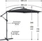 Juskys Brazil - Zweefparasol - 330 cm - Donkergrijs