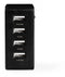 Nedis WCHAU481ABK - USB-wandlader - 4 poorten 2,4 A zwart