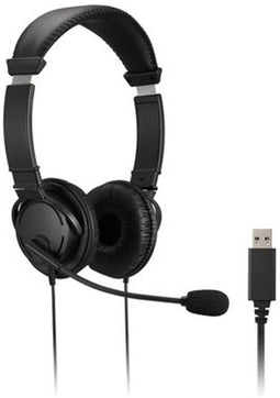 Kensington K33065WW - Hoofdband Headset - Bedraad USB-aansluiting Boommicrofoon - Zwart