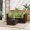 vidaXL - 3-delige - Loungeset - met - kussens - poly - rattan - bruin