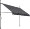 tectake® Klemluifel - Balkonluifel zonder boren - UV-bestendig - Waterafstotend - Breedte 300 cm - Antraciet