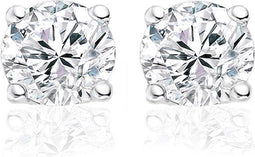 New Bling 9NB 0001 Zilveren oorstekers - zirkonia rond 6 mm - zilverkleurig