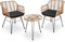 tectake® Molfetta - Tuinset - 3-delige Wicker Zitgroep - 2 Personen - Weerbestendig - Naturel (2 stuks)