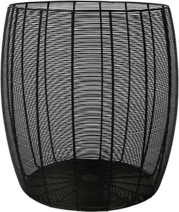 XLBoom Dora High Mand - in Staal - Ronde Opbergmand - Zwart - 43,5 x 43,5 x 52 cm
