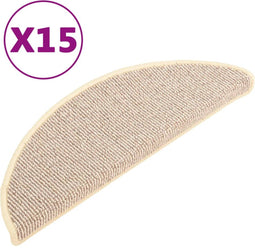 vidaXL - Trapmatten - 15 - st - 65x21x4 - cm - wit - en - bruin