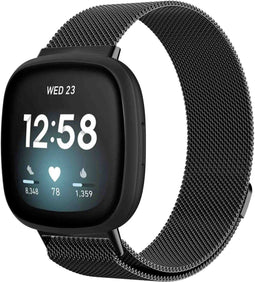 iMoshion Bandje Geschikt voor Fitbit Versa 3 Maat S - iMoshion Milanees magnetische band - Zwart
