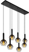 Lucide MARIUS - Hanglamp - 7xE27 - Verstelbaar - Zwart