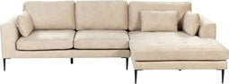 FLAM - Hoekbank - Beige - Linkszijdig - Fluweel