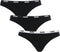 PUMA BASICS Dames 3P String - Katoen en modal - Zwart (3-pack)