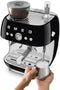 Smeg EGF03BLEU - Espressomachine met bonenmaler - 19 bar druk - Zwart