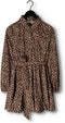 Colourful Rebel Minon - Mini Dress - Wijduitlopende fit Lange mouw Ceintuur Leopard dessin - XL