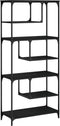 vidaXL - Boekenkast - 81x36x176 - cm - bewerkt - hout - zwart
