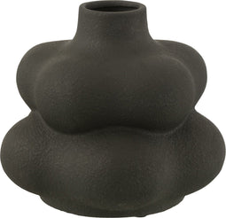 J-Line vaas Lio - keramiek - zwart - small - 27.5 cm hoog