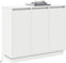 vidaXL - Dressoir - met - LED - - - Wit, - 90x32x75 - cm, - Gemaakt - uit - Engineered - Wood