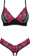Obsessive - Kruisloze BH-Set - Zwart/Paars
