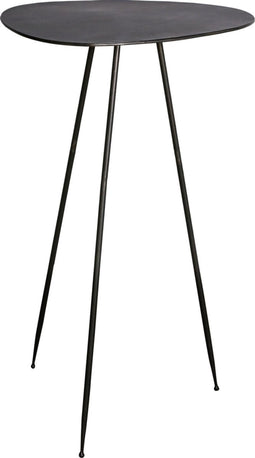 PTMD Kris zwarte metalen bijzettafel drie poot maat in cm: 50 x 43 x 84 - Zwart