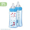 DODIE Lot van 2 anti-koliek flessen Initiation + - 330ml - BLAUWE BRANDWEER - ronde spenen 3 snelheden stroom 3