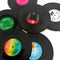 Retro Vinyl Onderzetters Set van 6