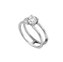 Esprit ESRG001011 Lillian Ring - Minimalistische ring - Zirkonia - Zilver