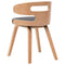 vidaXL - Eetkamerstoelen - 2 - st - gebogen - hout - en - kunstleer