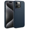 Accezz MagSafe Leather Backcover - Soft case - Krasbestendig - Donkerblauw (iPhone 15 Pro Max)