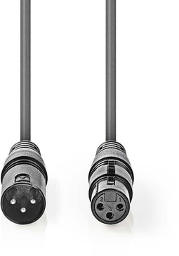 Nedis DMX-Adapterkabel - XLR 3-pin - 1,5 m - Grijs