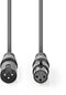 Nedis DMX-Adapterkabel - XLR 3-pin - 1,5 m - Grijs