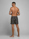 JACK&JONES JJIARUBA JJSWIMSHORTS - Heren Zwembroek - Regular fit met elastische tailleband - Zwart - Oranje - Lichtblauw (papegaai print)