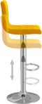 vidaXL - Barkrukken - 2 - st - fluweel - mosterdgeel