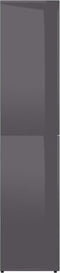 vidaXL - Schoenenkast - 80x39x178 - cm - bewerkt - hout - hoogglans - grijs
