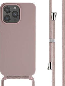 imoshion Hoesje Geschikt voor iPhone 15 Pro Max Hoesje Met Koord - imoshion Siliconen hoesje met koord - roze