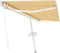 vidaXL - Luifel - handmatig - uittrekbaar - met - LED - 500x350 - cm - geel - en - wit