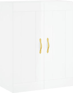 vidaXL - Wandkast - 69,5x34x90 - cm - bewerkt - hout - hoogglans - wit