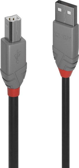 Lindy 36675 - USB-kabel USB 2.0 A naar B - 5.00 m 480 MBit/s - Zwart