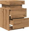 vidaXL - Nachtkastje - met - LED - 35x39x55 - cm - bewerkt - hout - artisanaal - eiken