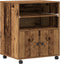 vidaXL - Printerstandaard - met - Wielen - Oud - Hout - 60x48x74 - cm