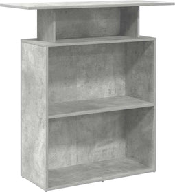 vidaXL - Receptiebalie - 100x40x104 - cm - bewerkt - hout - betongrijs