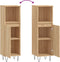 vidaXL - Badkamerkast - 30x30x100 - cm - bewerkt - hout - sonoma - eikenkleurig