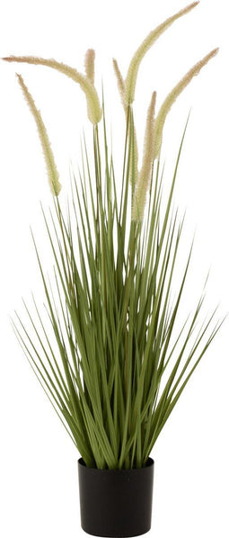 J-Line grassen + staarten in pot - kunststof - groen - small
