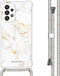 iMoshion Hoesje Geschikt voor Samsung Galaxy A33 Hoesje Met Koord - iMoshion Design Hoesje met Koord - Wit / White Marble