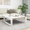 vidaXL - Salontafel - 100x100x35 - cm - bewerkt - hout - hoogglans - wit
