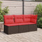 vidaXL - Tuinbank - met - kussens - 3-zits - poly - rattan - bruin