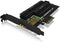Icy Box PCIe 4.0 - PCIe extensiekaart voor 2x M.2 SSDs met heatsinks - Antraciet