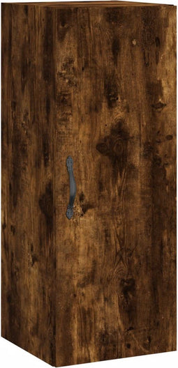 vidaXL - Wandkast - 34,5x34x90 - cm - bewerkt - hout - gerookt - eikenkleurig