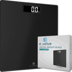 e.volve Weegschaal - Personenweegschaal Digitaal - Precisie tot 0,1 kg - Zwart